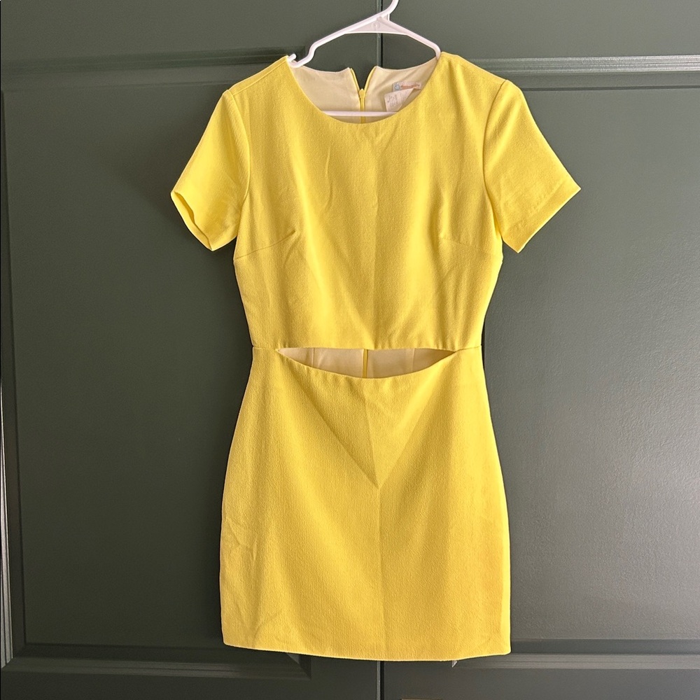 Yellow Cut-Out Mini Dress